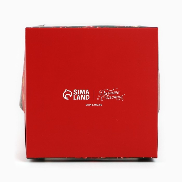 Складная коробка под маленький торт &laquo;Роскошная ёлка&raquo;, 15 х 15 х 18 см, Новый год