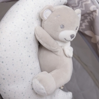 Подвеска музыкальная &laquo;Серый мишка&raquo;, заводная, с погремушкой, на кроватку, коляску, Крошка Я