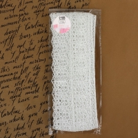 Кружево гипюровое, 45 мм &times; 6,8 &plusmn; 0,5 м, цвет белый