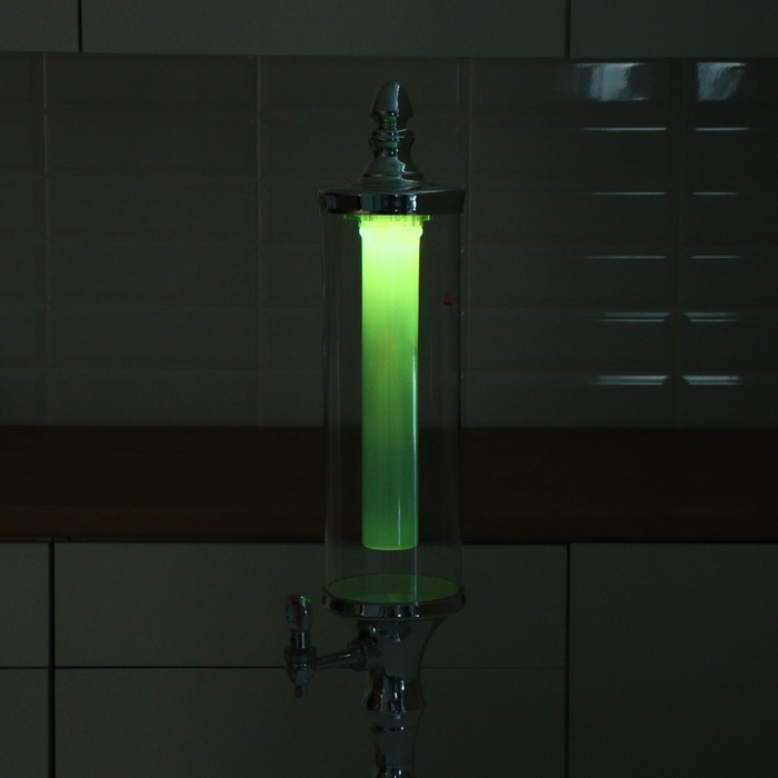 Башня пивная &laquo;Петронас&raquo;, 3 л, колба с подсветкой, 2 батарейки, цвет металлик