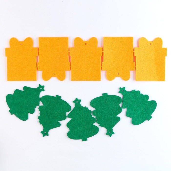 Гирлянда из фетра своими руками на новый год &laquo;Ёлочка и подарок&raquo;, новогодний набор для творчества