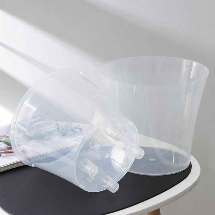 Кашпо для цветов со вставкой &laquo;Арте&raquo;, 5 л, цвет прозрачный