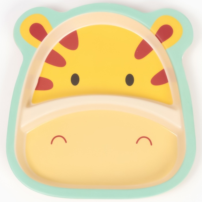 Набор детской посуды из бамбука &laquo;Жирафик&raquo;, 5 предметов: тарелка, миска, стакан, столовые приборы