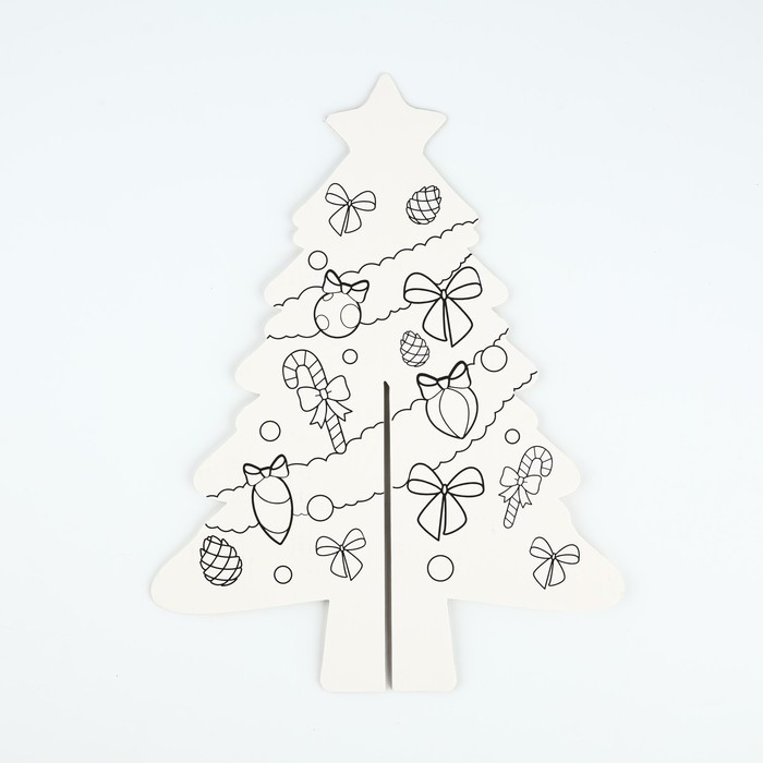 Ёлка раскраска настольная на новый год &laquo;Волшебный оленёнок&raquo;, новогодняя заготовка для творчества