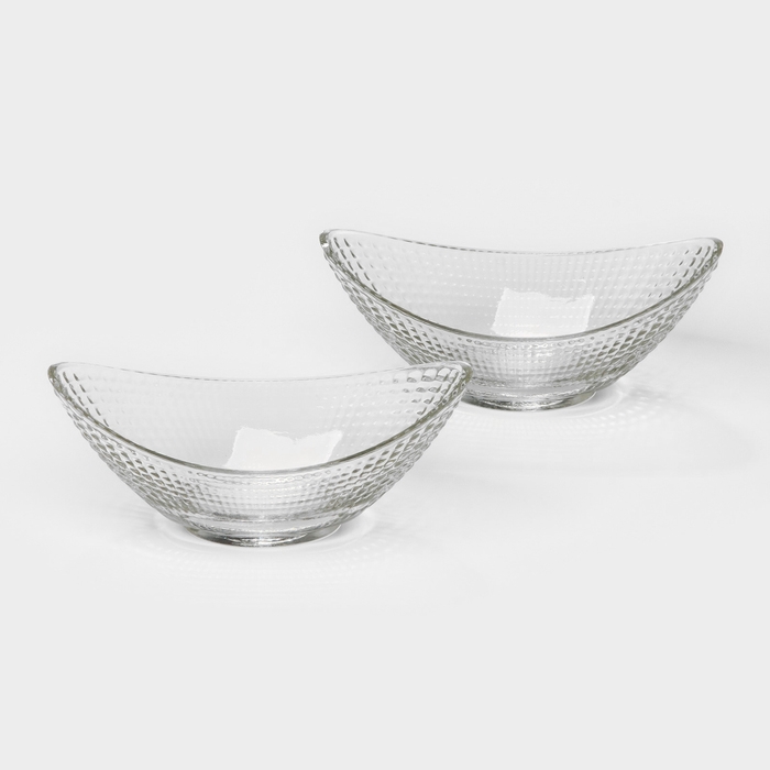 Набор стеклянных салатников VENICE, 16,5&times;8,5&times;6,5 см, 2 шт