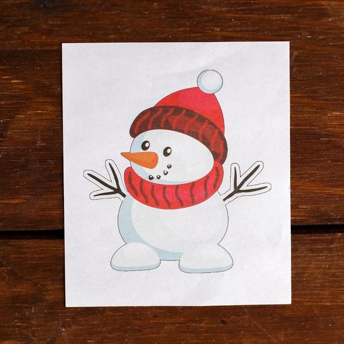 Новогоднее ёлочное украшение под раскраску &laquo;Снеговик&raquo; + краски 6 цв по 3 г, 2 кисти