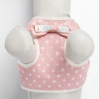 Комплект с мягкой шлейкой "Горох", размер М, поводок 120 х 1,5 см, ОГ 34-66 см, розовый