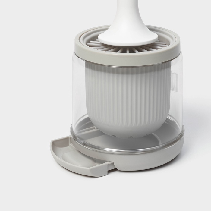 Ёршик для унитаза SAVANNA, настенный, силиконовый с емкостью для моющего средства, 10.5&times;10.5&times;41 см, белый