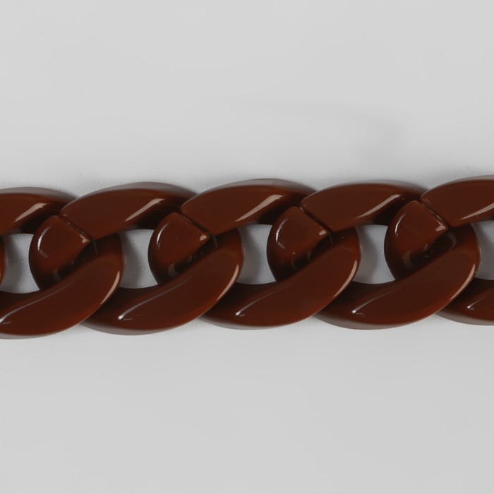 Цепочка для сумки, пластиковая, 23 &times; 17 мм, 120 см, цвет тёмно-коричневый