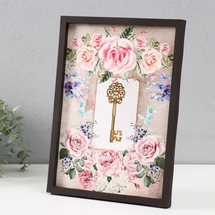 Ключница открытая "Цветочек"  5 крючков,  23х32 см