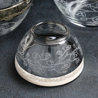 Набор салатников &laquo;Флора&raquo;, 3 предмета: 0,25 л, 0,8 л, 1,75 л, с гравировкой, цвет напыления золотой