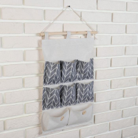 Органайзер подвесной с карманами Доляна &laquo;Зигзаг&raquo;, 8 отделений, 35&times;53 см, цвет серый