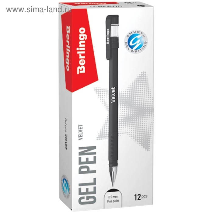 Ручка гелевая 0.5 мм Berlingo Velvet, стержень чёрный, прорезиненный корпус