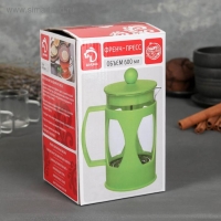 Чайник заварочный френч - пресс Доляна &laquo;Оливер&raquo;, 600 мл, стекло, цвет фиолетовый