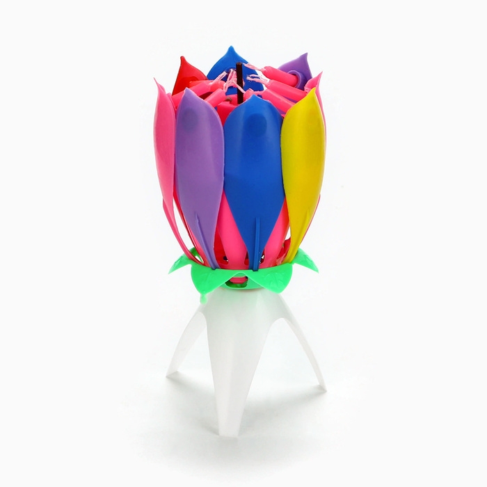 Свеча для торта музыкальная &laquo;Тюльпан&raquo;, разноцветная