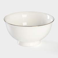 Миска фарфоровая &laquo;Золотая линия&raquo;, 700 мл, цвет белый