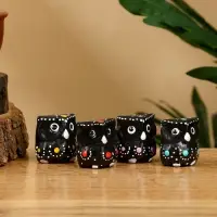 Набор сувенирный "Совушки" дерево Албезия (5 штук), 3 см