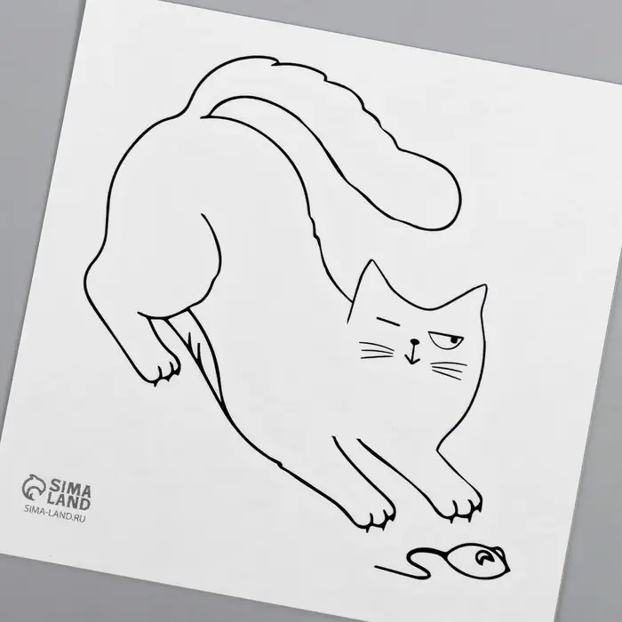 Переводная тату на тело чёрная &laquo;Кошки-мышки&raquo;, 6&times;6 см