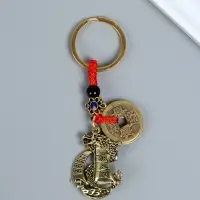 Брелок металл нэцке "Дракон на корабле" 5 монет набор 2 шт h=8 см