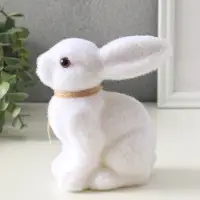 Сувенир пасхальный "Белый заяц с бантиком" 8х13х15 см