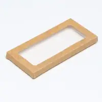 Коробка под плитку шоколада, крафт, с окном 17.1&times;8&times;1.4 см