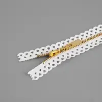 Молния металлическая, №3, неразъёмная, замок автомат, 30 см, белая