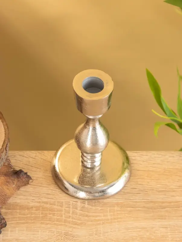 Подсвечник "Ферзь" алюминий 13 см, цв. серебро