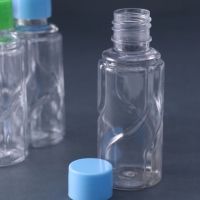 Баночка для скрапбукинга пластик "Бутылочка волна" 50 мл набор 6 шт 3,3х3,3х8,2 см