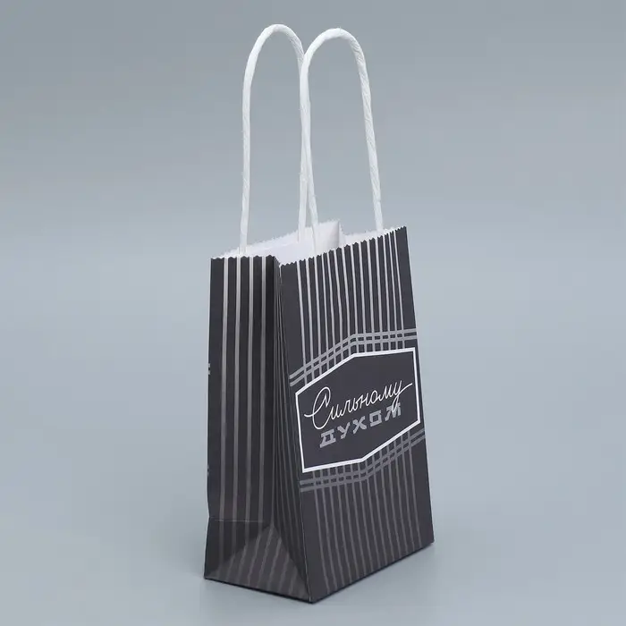 Пакет подарочный крафтовый, упаковка, &laquo;Сильному духом&raquo;, 15 х 10 х 6 см