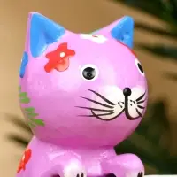 Сувенир "Кот с табличкой WELCOME" дерево 8х5х10 см, цв. сиреневый