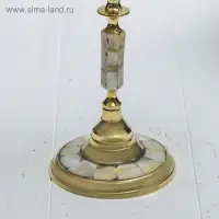 Подсвечник латунь на 3 свечи "Кардинал" 23 см. перламутр