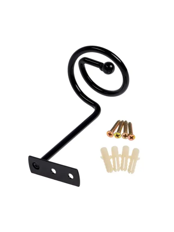 Крючок - держатель для штор на стену CAPPIO KS044, металлический, цвет черный, 2 шт