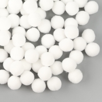 Набор текстильных деталей для декора &laquo;Бомбошки&raquo; 100 шт. набор, размер 1 шт. 1,2 см, цвет белый