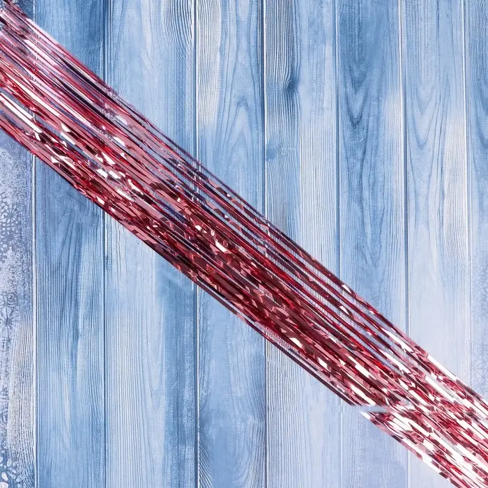 Дождик новогодний бледно-розовый, b-7,5 см, L-150 см