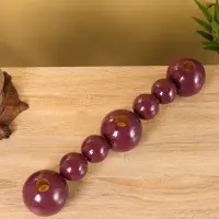 Подсвечник на 3 свечи &laquo;Бусы&raquo;, с 7 сферами, 44&times;8&times;8 см, баклажановый