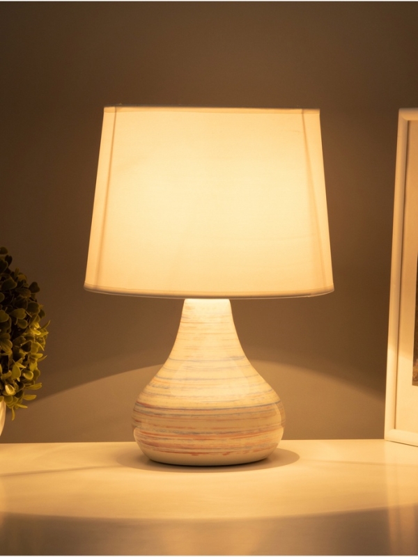 Настольная лампа "Аннабель" 1х15Вт Е14 белый голубой 23х23х33см