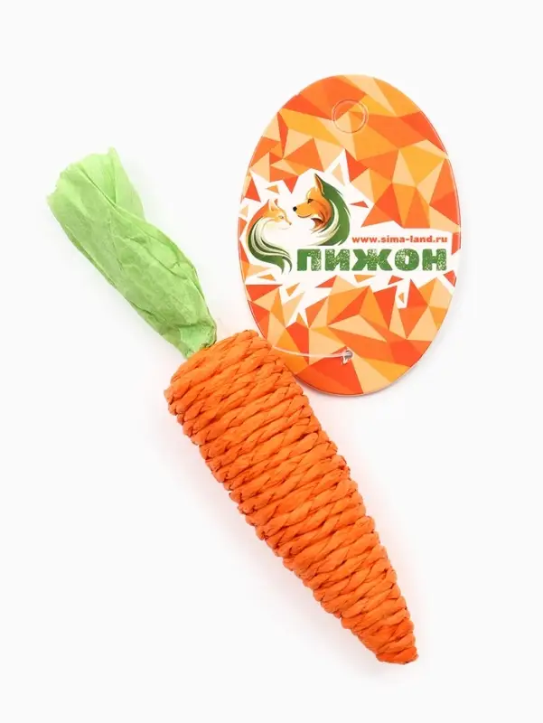 Игрушка-когтеточка для кошек "Морковка", 13 см, оранжевая