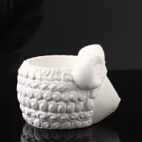 Кашпо "Баран" 12х10х7 см, натуральный, гипс