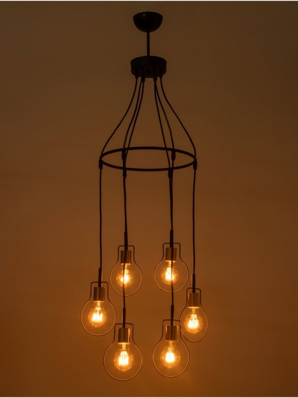 Люстра 2719/6 E27 40Вт черно-золотой 54х54х40 см BayerLux