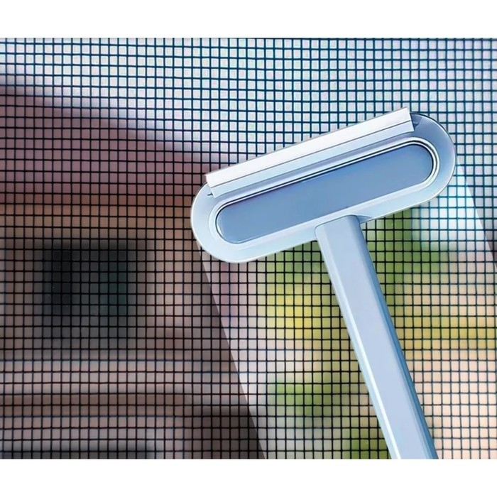 Щётка для окон Raccoon, длина 44 см, велюровая насадка 18,2&times;6,5 см, щётка для одежды 18,2&times;2 см, пластиковая щётка 2&times;14,5 см, силиконовый сгон 18,2 см