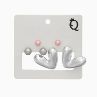 Набор серьги 3 пары &laquo;Буквы&raquo; любовь, цвет розовый в серебре