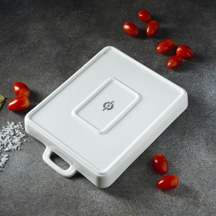 Блюдо фарфоровое для запекания Magistro &laquo;Гриль Бланш&raquo;, 600 мл, 25,3&times;17,8&times;3 см, цвет белый