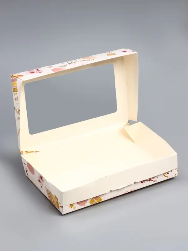 Коробки подарочная, складная, с окном &laquo;С Днем Рождения&raquo;, 20&times;12&times;4 см