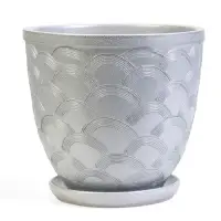 Горшок цветочный с поддоном 7,5 л, керамика "Узор" (М)