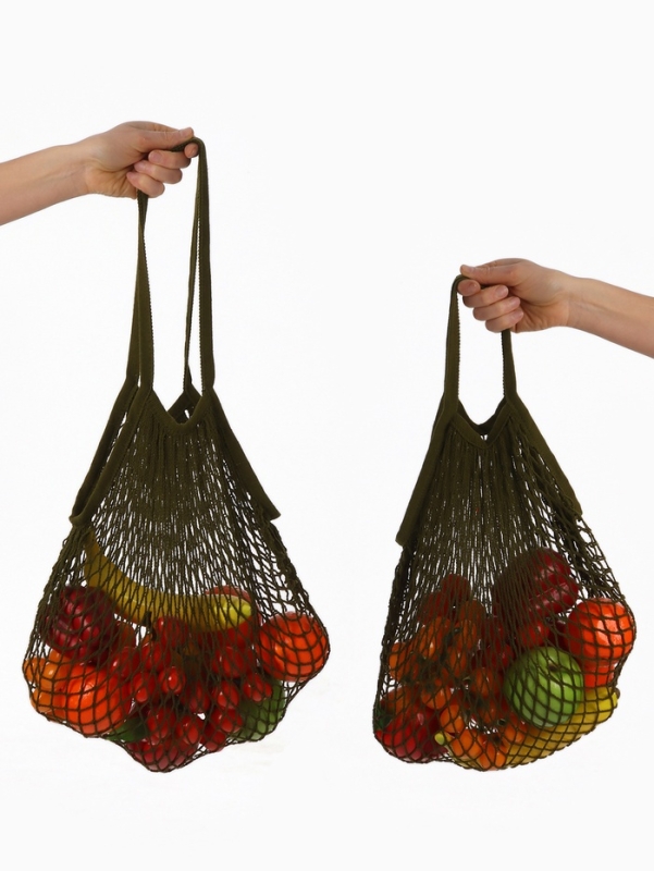 Набор авосек: 41 х 27 см и 37 х 20 см, клетка 1.5 см, зелёные