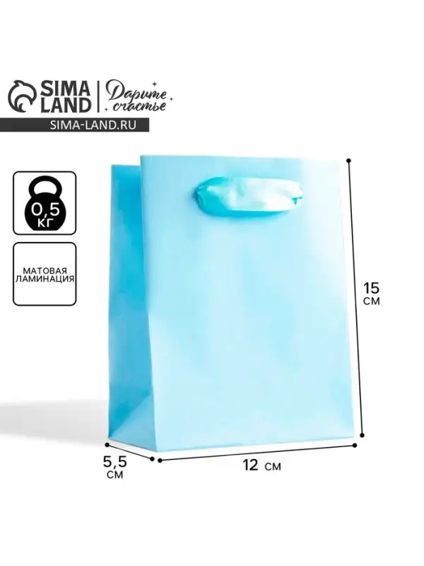Пакет подарочный, упаковка &laquo;Голубой&raquo;, 12&times;15&times;5.5 см
