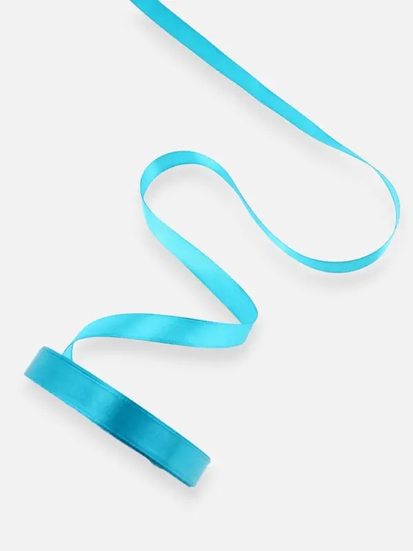 Лента атласная, 12 мм, 23&plusmn;1 м, голубая №47