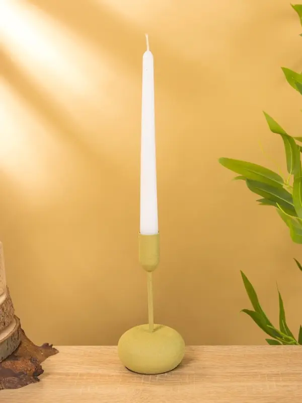 Подсвечник на 1 свечу текстурный "Оливковый" 8х8х15,5 см