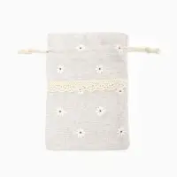 Мешочек подарочный &laquo;Лён&raquo; с ромашкой 10&times;13.5, цвет кремовый