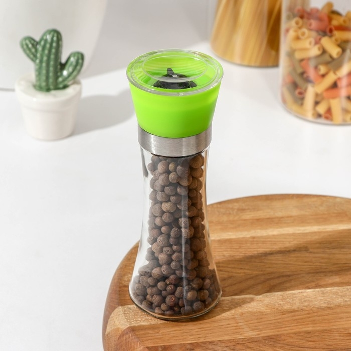 Мельница для специй Доляна &laquo;Модерн&raquo;, 200 мл, 6,5&times;19 см, цвет зелёный
